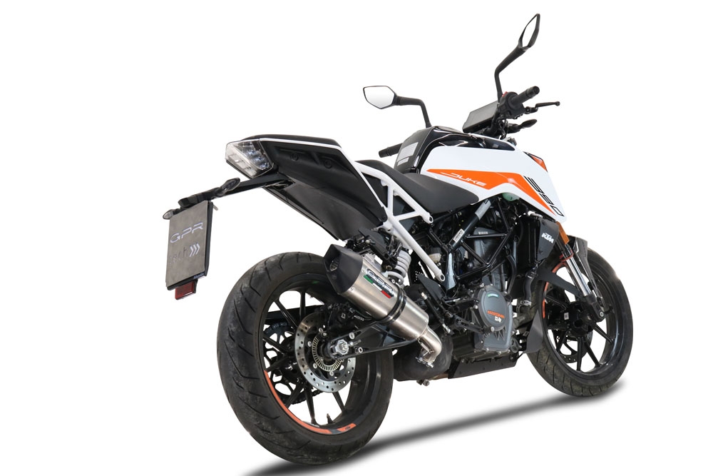 Scarico compatibile con Ktm Duke 125 2021-2023, GP Evo4 Titanium, Scarico omologato, silenziatore con db killer estraibile e raccordo specifico