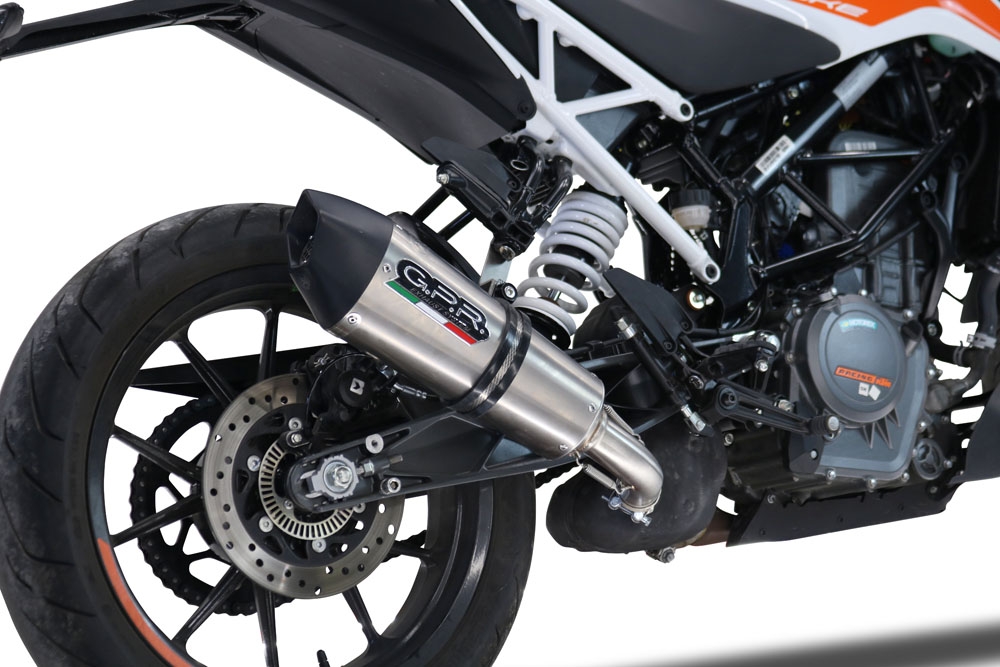 Scarico compatibile con Ktm Duke 125 2021-2023, GP Evo4 Titanium, Scarico omologato, silenziatore con db killer estraibile e raccordo specifico