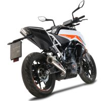 Scarico compatibile con Ktm Duke 390 2021-2023, Powercone Evo, Scarico omologato, silenziatore con db killer estraibile e raccordo specifico