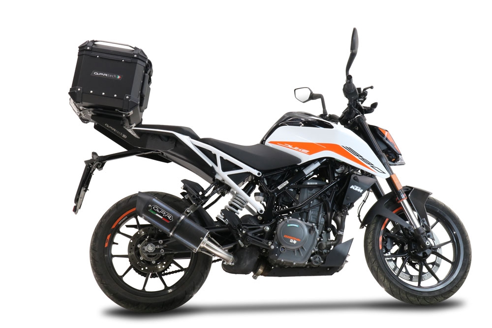 TOP CASE - BAULETTO GPR TECH COMPATABILE CON Ktm Duke 390 2021/2023 e5 GPR TECH BAULETTO TOP CASE ALPI-TECH 26 LT, COLORE NERO CON PIASTRA SPECIFICA 