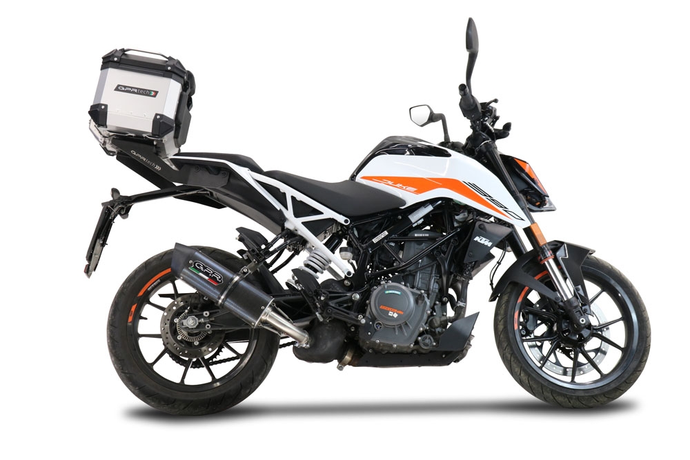 TOP CASE - BAULETTO GPR TECH COMPATABILE CON Ktm Duke 390 2021/2023 e5 GPR TECH BAULETTO TOP CASE ALPI-TECH 26 LT, COLORE ARGENTO CON PIASTRA SPECIFICA 