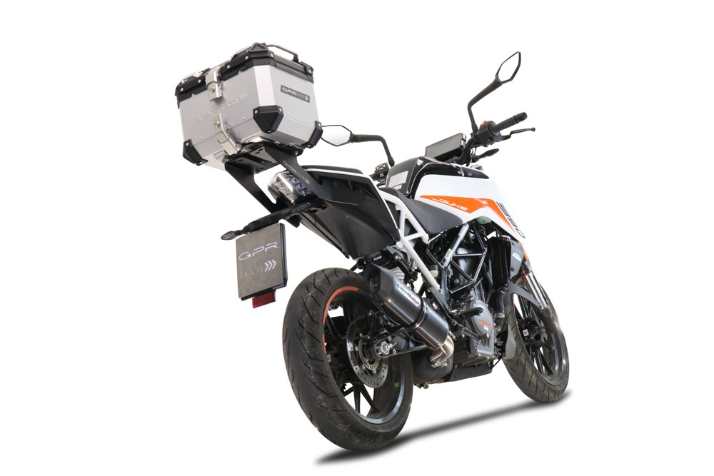 Top case in aluminum, silver color, including roof rack and specific plate Top case GPR TECH compatible with  Zontes E 350 2023/2024