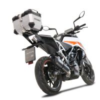 Top case in aluminum, silver color, including roof rack and specific plate Top case GPR TECH compatible with  Zontes E 350 2023/2024