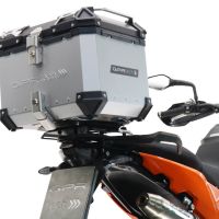 TOP CASE - BAULETTO GPR TECH COMPATABILE CON Ktm Adventure 890 - 890 R Rally 2020/2024 e5 GPR TECH BAULETTO TOP CASE ALPI-TECH 55 LT COLORE ARGENTO CON PIASTRA SPECIFICA 