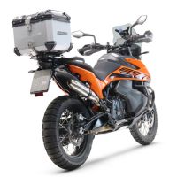 TOP CASE - BAULETTO GPR TECH COMPATABILE CON Ktm Adventure 890 - 890 R Rally 2020/2024 e5 GPR TECH BAULETTO TOP CASE ALPI-TECH 55 LT COLORE ARGENTO CON PIASTRA SPECIFICA 