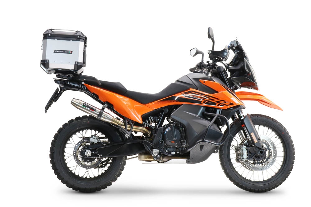 TOP CASE - BAULETTO GPR TECH COMPATABILE CON Ktm Adventure 890 - 890 R Rally 2020/2024 e5 GPR TECH BAULETTO TOP CASE ALPI-TECH 55 LT COLORE ARGENTO CON PIASTRA SPECIFICA 