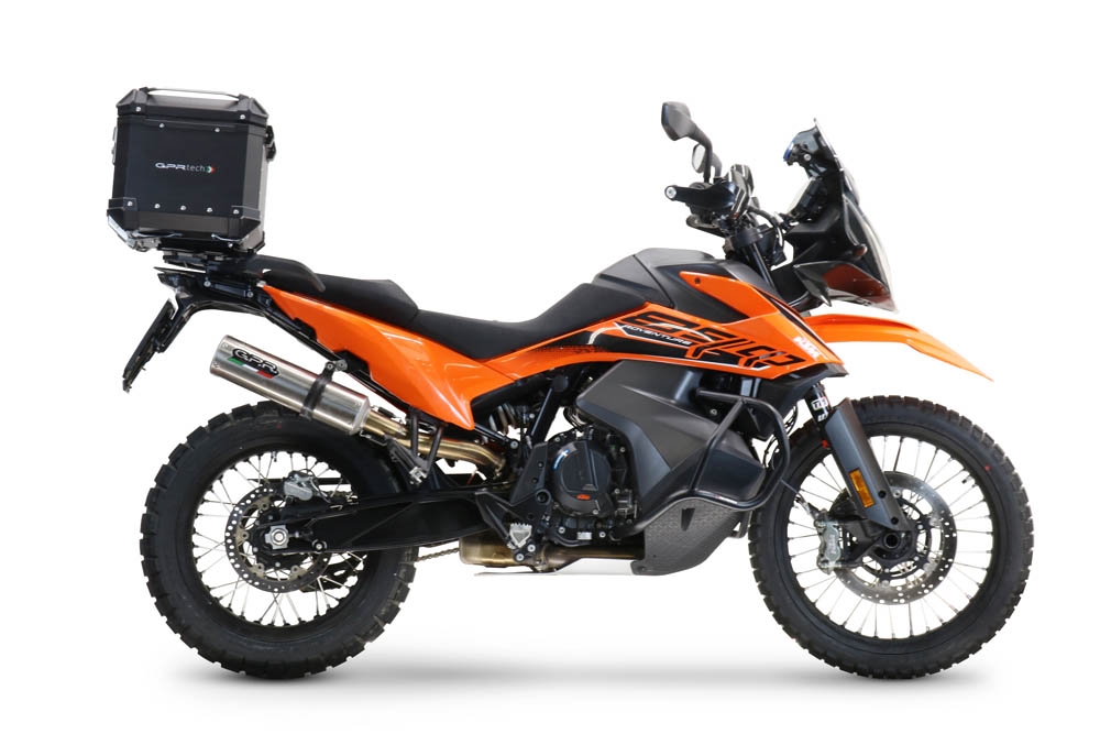 TOP CASE - BAULETTO GPR TECH COMPATABILE CON Ktm Adventure 890 L 2021/2024 e5 GPR TECH BAULETTO TOP CASE ALPI-TECH 55 LT COLORE NERO CON PIASTRA SPECIFICA 