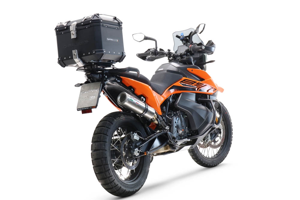 TOP CASE - BAULETTO GPR TECH COMPATABILE CON Ktm Adventure 890 L 2021/2024 e5 GPR TECH BAULETTO TOP CASE ALPI-TECH 55 LT COLORE NERO CON PIASTRA SPECIFICA 