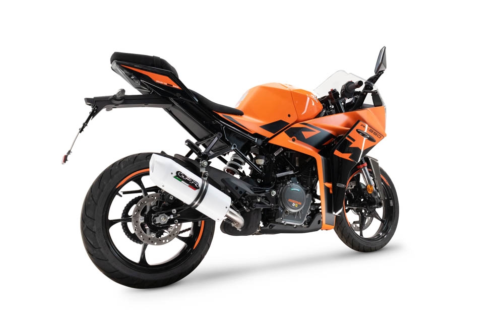 Scarico compatibile con Ktm Rc 125 2021-2024, Albus Evo4, Scarico omologato, silenziatore con db killer estraibile e raccordo specifico