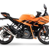 Scarico compatibile con Ktm Rc 390 2022-2024, Deeptone Inox, Scarico omologato, silenziatore con db killer estraibile e raccordo specifico