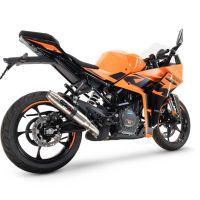 Scarico compatibile con Ktm Rc 390 2022-2024, Deeptone Inox, Scarico omologato, silenziatore con db killer estraibile e raccordo specifico