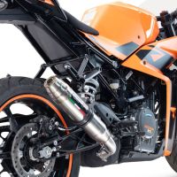 Scarico compatibile con Ktm Rc 390 2022-2024, Deeptone Inox, Scarico omologato, silenziatore con db killer estraibile e raccordo specifico