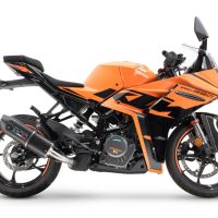 Exhaust compatible with Ktm Rc 125 2021-2024, Furore Nero, Racing slip-on exhaust including link pipe 