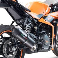 Exhaust compatible with Ktm Rc 125 2021-2024, Furore Nero, Racing slip-on exhaust including link pipe 