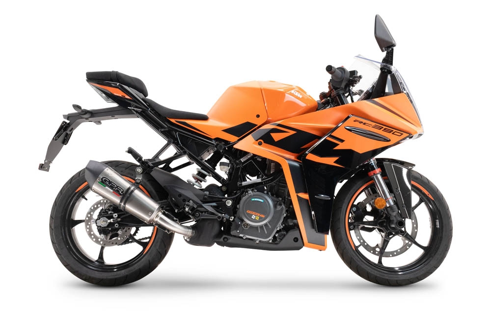 Exhaust compatible with Ktm Rc 125 2021-2024, M3 Inox , Homologated legal slip-on exhaust including removable db killer and link pipe 