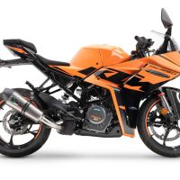 Exhaust compatible with Ktm Rc 125 2021-2024, M3 Inox , Homologated legal slip-on exhaust including removable db killer and link pipe 