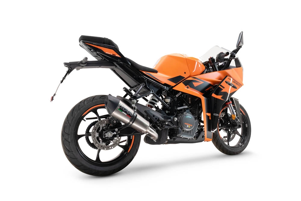 Exhaust compatible with Ktm Rc 125 2021-2024, M3 Inox , Homologated legal slip-on exhaust including removable db killer and link pipe 