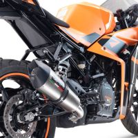 Exhaust compatible with Ktm Rc 125 2021-2024, M3 Inox , Homologated legal slip-on exhaust including removable db killer and link pipe 