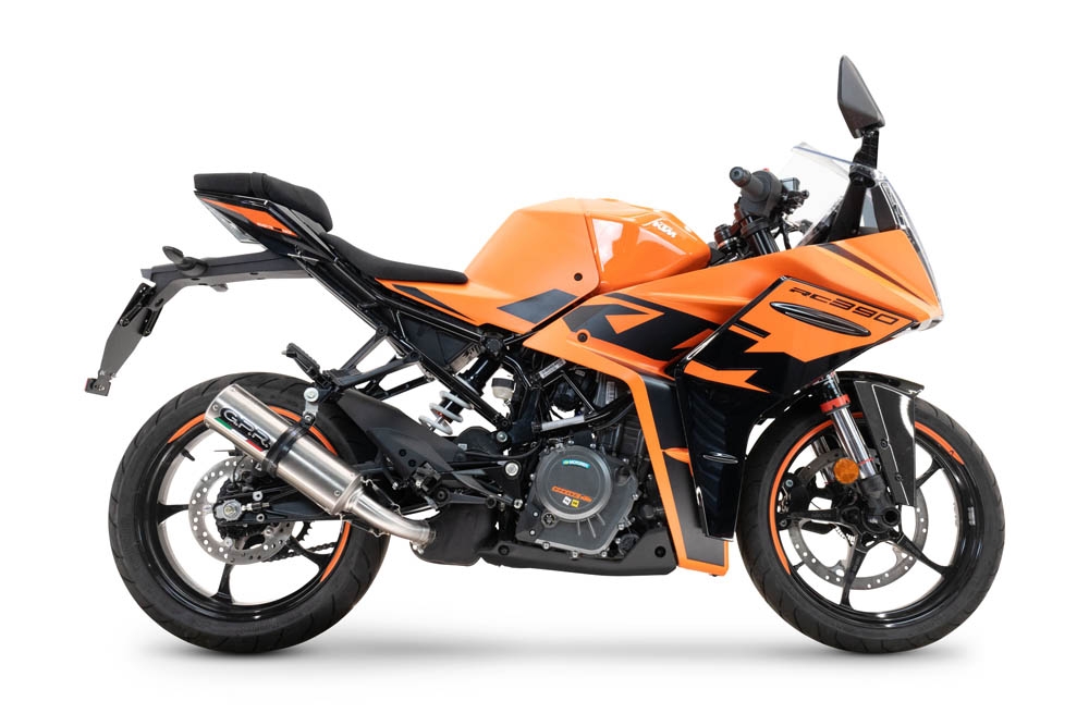 Scarico compatibile con Ktm Rc 125 2021-2024, M3 Inox , Terminale di scarico racing, con raccordo, senza omologazione