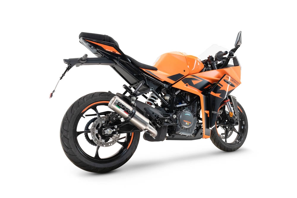 Scarico compatibile con Ktm Rc 125 2021-2024, M3 Inox , Terminale di scarico racing, con raccordo, senza omologazione