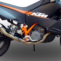 Exhaust system compatible with Ktm Lc8 990 Adventure - R - DAKAR 2006-2014, Dual Poppy, Homologated legal full system exhaust, including removable db killer and catalyst 