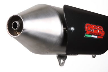 Exhaust system compatible with Quadro 350 D 2011-2013, Power Bomb, Homologated legal slip-on exhaust including removable db killer and link pipe 