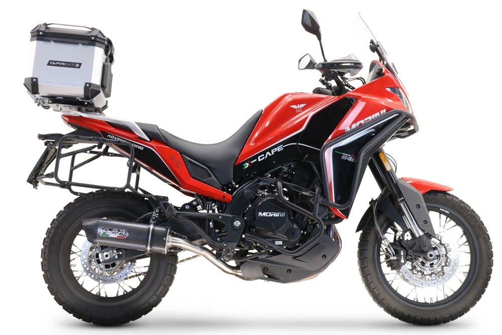 GPR TECH COMPATABILE CON Moto Morini X-CAPE 650 2021/2024 e5 GPR TECH BAULETTO TOP CASE ALPI-TECH 45 LT. COLORE ARGENTO CON PIASTRA SPECIFICA 