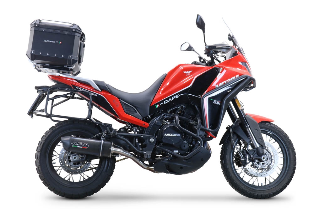 GPR TECH COMPATABILE CON Moto Morini X-CAPE 650 2021/2024 e5 GPR TECH BAULETTO TOP CASE ALPI-TECH 45 LT. COLORE NERO CON PIASTRA SPECIFICA 
