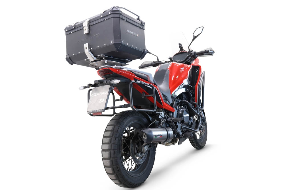 GPR TECH COMPATABILE CON Moto Morini X-CAPE 650 2021/2024 e5 GPR TECH BAULETTO TOP CASE ALPI-TECH 45 LT. COLORE NERO CON PIASTRA SPECIFICA 