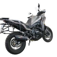 Exhaust compatible with Moto Morini X-CAPE 650 2021-2024, Furore Evo4 Nero, Homologated legal Mid-full system exhaust, including removable db killer and catalyst 