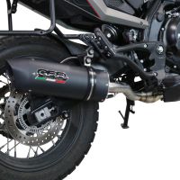 Exhaust compatible with Moto Morini X-CAPE 650 2021-2024, Furore Evo4 Nero, Homologated legal Mid-full system exhaust, including removable db killer and catalyst 