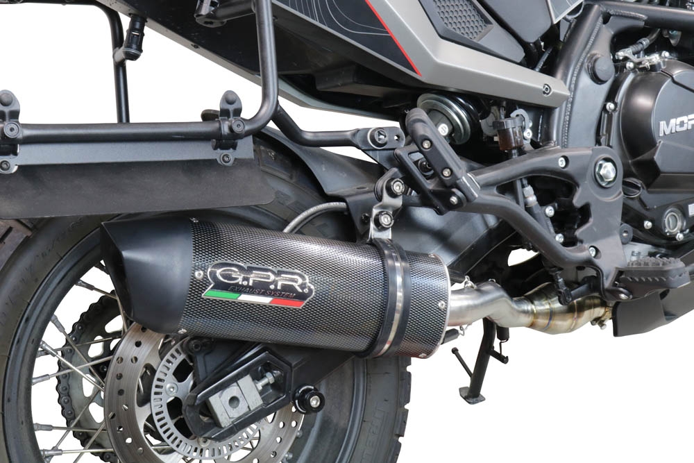 Exhaust system compatible with Moto Morini X-CAPE 650 2021-2023, Furore Evo4 Poppy, Homologated legal Mid-full system exhaust, including removable db killer and catalyst 