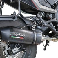 Exhaust system compatible with Moto Morini X-CAPE 650 2021-2023, Furore Evo4 Poppy, Homologated legal Mid-full system exhaust, including removable db killer and catalyst 