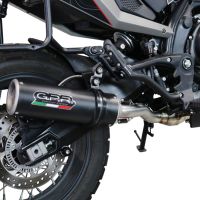 Exhaust system compatible with Moto Morini X-CAPE 650 2021-2023, M3 Black Titanium, Homologated legal Mid-full system exhaust, including removable db killer and catalyst 