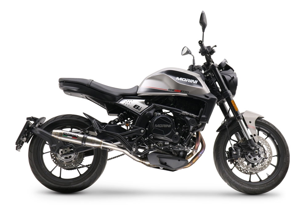 Scarico compatibile con Moto Morini Seiemmezzo Str 2022-2024, Deeptone Inox, Scarico semi-completo omologato,fornito con db killer estraibile,catalizzatore e collettore