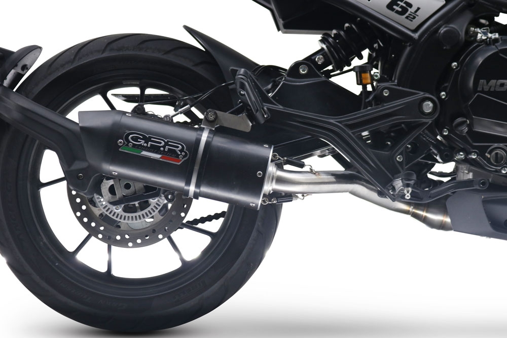 Exhaust system compatible with Moto Morini Seiemmezzo Str 2022-2024, Furore Evo4 Nero, Homologated legal Mid-full system exhaust, including removable db killer and catalyst 