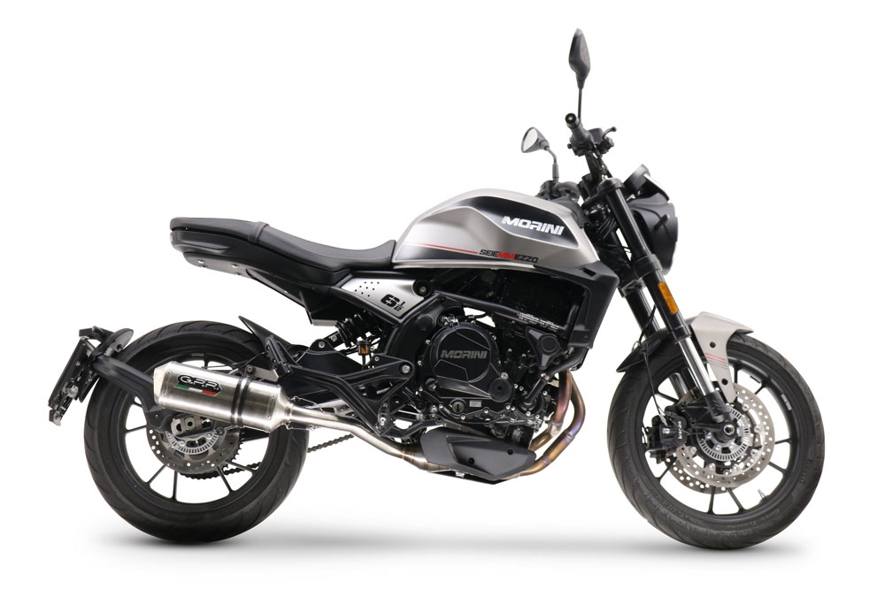 Scarico compatibile con Moto Morini Seiemmezzo Scr 2022-2024, Satinox , Scarico semi-completo omologato,fornito con db killer estraibile,catalizzatore e collettore