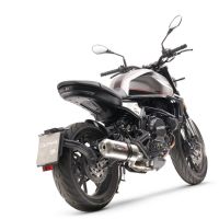 Scarico compatibile con Moto Morini Seiemmezzo Scr 2022-2024, Satinox , Scarico semi-completo omologato,fornito con db killer estraibile,catalizzatore e collettore