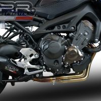 Scarico compatibile con Yamaha Mt-09 Tracer 900 2015-2016, Furore Nero, Scarico completo omologato,fornito con db killer estraibile e collettore