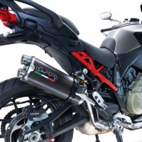 Scarico compatibile con Ducati Multistrada V4 Rally 2023-2024, Dual Poppy, Scarico omologato, silenziatore con db killer estraibile e raccordo specifico