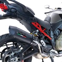 Exhaust compatible with Ducati Multistrada V4 Grand Tour 2024-2025, Furore Evo4 Nero, Homologated legal slip-on exhaust including removable db killer and link pipe 