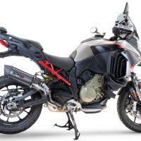 Scarico compatibile con Ducati Multistrada V4 - S 2022-2024, Furore Evo4 Poppy, Scarico omologato, silenziatore con db killer estraibile e raccordo specifico