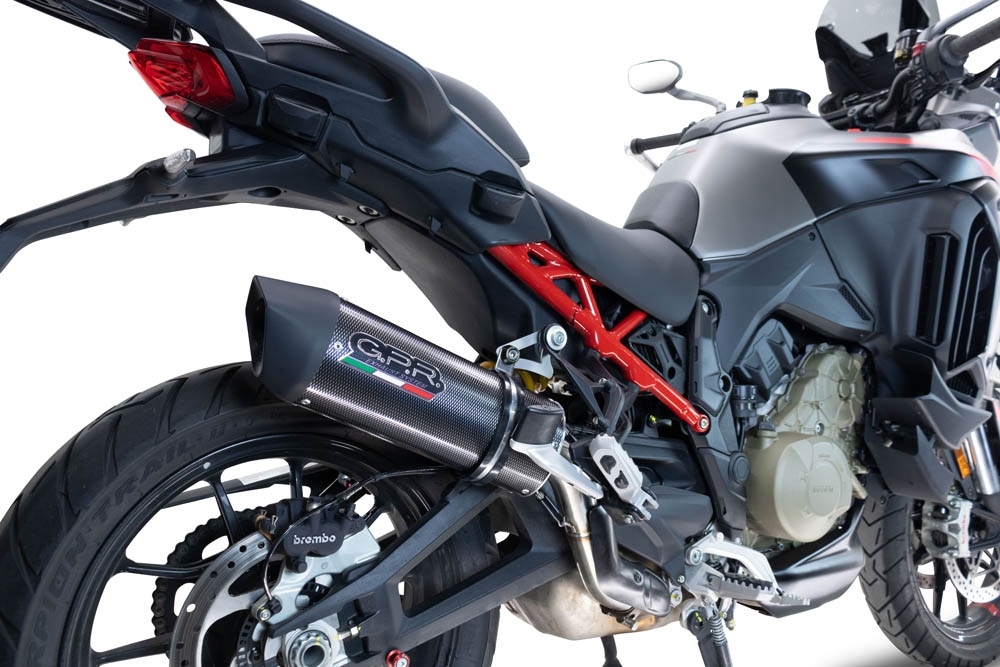 Scarico compatibile con Ducati Multistrada V4 - S 2022-2024, Furore Evo4 Poppy, Scarico omologato, silenziatore con db killer estraibile e raccordo specifico
