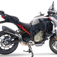 Scarico compatibile con Ducati Multistrada V4 Grand Tour 2024-2025, GP Evo4 Poppy, Scarico omologato, silenziatore con db killer estraibile e raccordo specifico