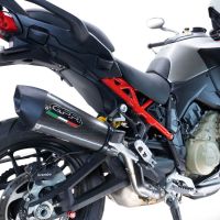 Scarico compatibile con Ducati Multistrada V4 Grand Tour 2024-2025, GP Evo4 Poppy, Scarico omologato, silenziatore con db killer estraibile e raccordo specifico