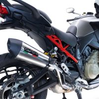 Exhaust compatible with Ducati Multistrada V4 Rally 2023-2024, GP Evo4 Titanium, Homologated legal slip-on exhaust including removable db killer and link pipe 