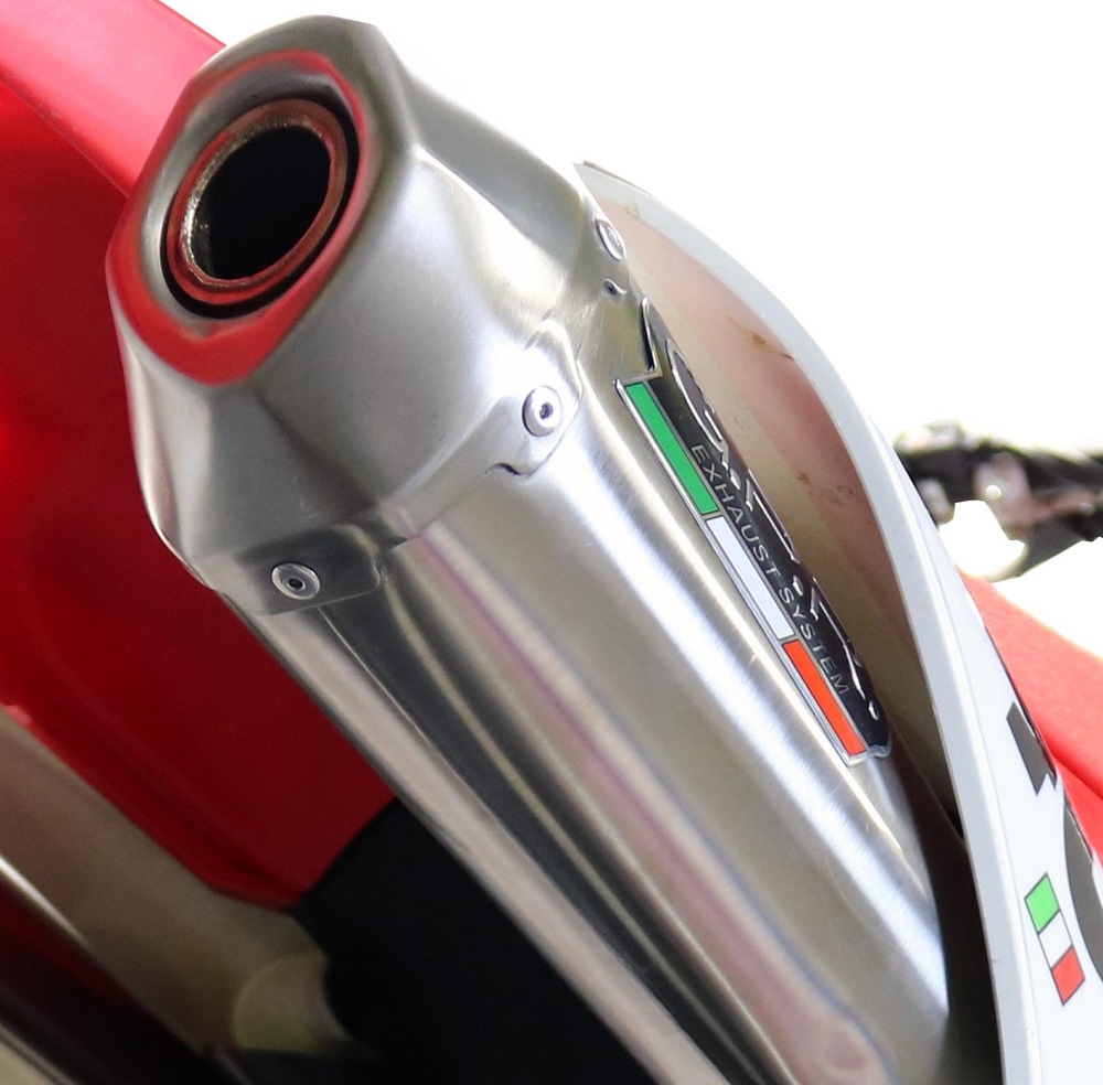Scarico compatibile con Kawasaki KLX 140G 2017-2020, Pentacross Inox, Scarico completo racing, fornito con db killer estraibile e collettore, non legale per uso stradale