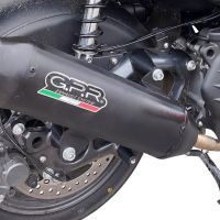 Scarico compatibile con Bmw C 400 X / GT 2019-2020, Pentaroad Black, Terminale di scarico omologato,fornito con db killer estraibile,catalizzatore e collettore