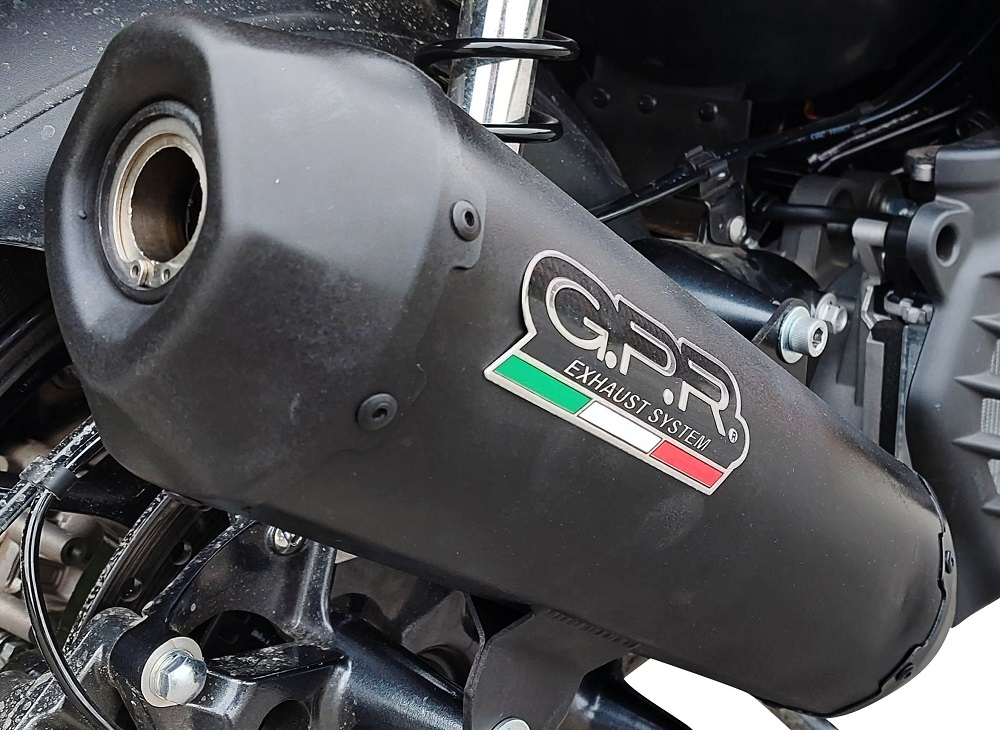 Scarico compatibile con Bmw C 400 X -GT 2021-2024, Pentaroad Black, Terminale di scarico omologato,fornito con db killer estraibile,catalizzatore e collettore