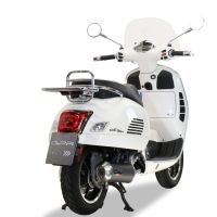 Exhaust system compatible with Piaggio Vespa Granturismo 200 2003-2007, Evo4 Road, Homologated legal full system exhaust, including removable db killer and catalyst 
